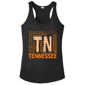 Tennessee State Flag Orange Plaid Tn Ladies PosiCharge Competitor Racerback Tank