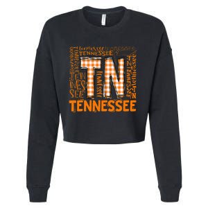 Tennessee State Flag Orange Plaid Tn Cropped Pullover Crew