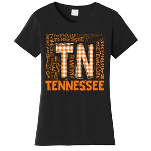 Tennessee State Flag Orange Plaid Tn Women's T-Shirt