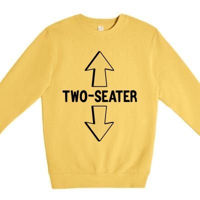 Two Seater Funny Adult Humor Graphic Cute Gift Premium Crewneck Sweatshirt