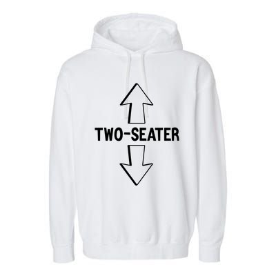 Two Seater Funny Adult Humor Graphic Cute Gift Garment-Dyed Fleece Hoodie