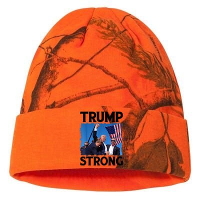 Trump Strong Fist Hand Us Vote Trump 2024 Survives Rally Shooting Pa Kati Licensed 12" Camo Beanie