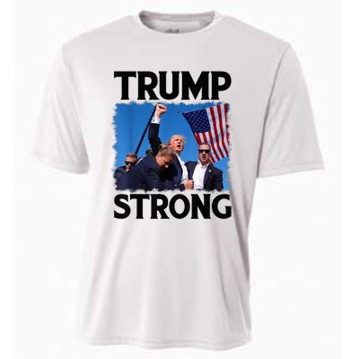 Trump Strong Fist Hand Us Vote Trump 2024 Survives Rally Shooting Pa Cooling Performance Crew T-Shirt