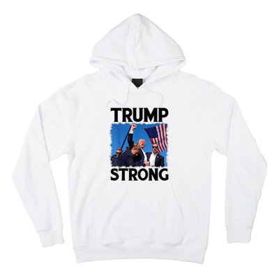 Trump Strong Fist Hand Us Vote Trump 2024 Survives Rally Shooting Pa Hoodie