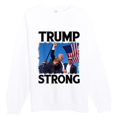 Trump Strong Fist Hand Us Vote Trump 2024 Survives Rally Shooting Pa Premium Crewneck Sweatshirt