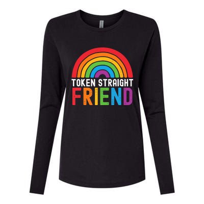 Token Straight Friend Rainbow Lgbt Supporter Womens Cotton Relaxed Long Sleeve T-Shirt