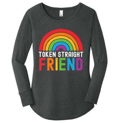 Token Straight Friend Rainbow Lgbt Supporter Women's Perfect Tri Tunic Long Sleeve Shirt