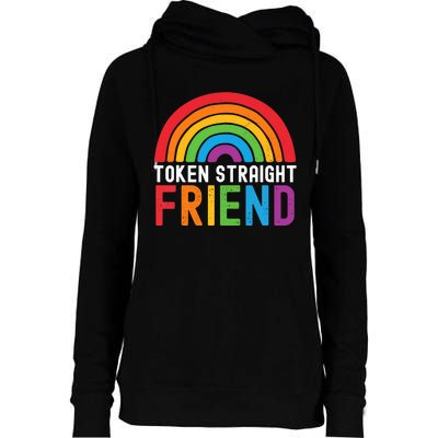 Token Straight Friend Rainbow Lgbt Supporter Womens Funnel Neck Pullover Hood