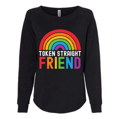 Token Straight Friend Rainbow Lgbt Supporter Womens California Wash Sweatshirt