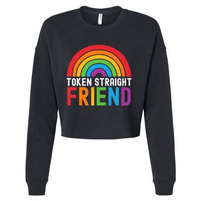 Token Straight Friend Rainbow Lgbt Supporter Cropped Pullover Crew