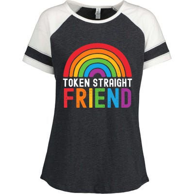 Token Straight Friend Rainbow Lgbt Supporter Enza Ladies Jersey Colorblock Tee