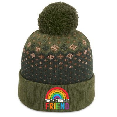 Token Straight Friend Rainbow Lgbt Supporter The Baniff Cuffed Pom Beanie