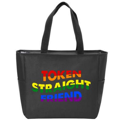 Token Straight Friend Rainbow Colors Zip Tote Bag