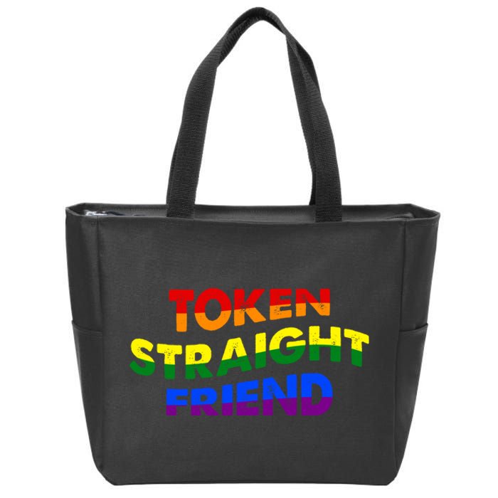 Token Straight Friend Rainbow Colors Zip Tote Bag