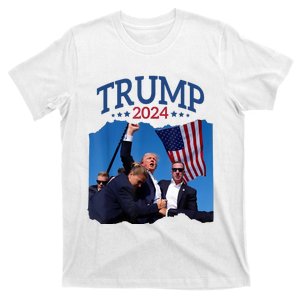 Trump Short Fist Pumped 2024 Pray For Trump Nevers Give Up T-Shirt