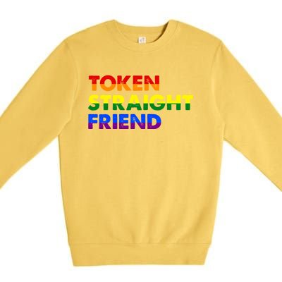 Token Straight Friend Rainbow Colors Premium Crewneck Sweatshirt