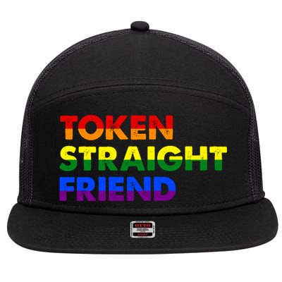 Token Straight Friend Rainbow Colors 7 Panel Mesh Trucker Snapback Hat