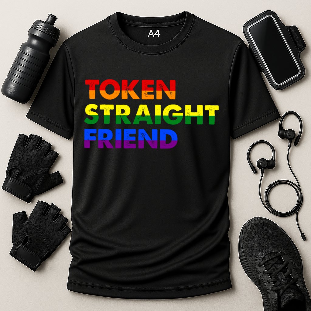 Token Straight Friend Rainbow Colors Performance Shirt