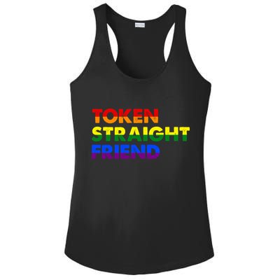 Token Straight Friend Rainbow Colors Ladies PosiCharge Competitor Racerback Tank