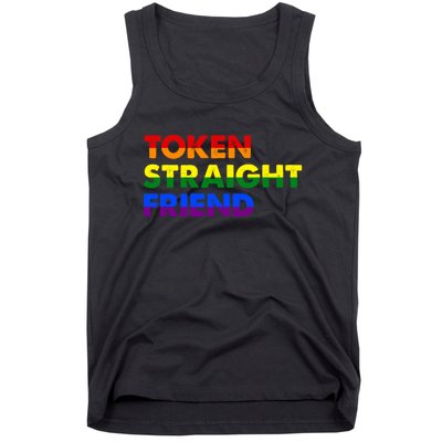 Token Straight Friend Rainbow Colors Tank Top