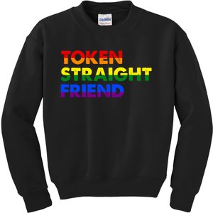 Token Straight Friend Rainbow Colors Kids Sweatshirt