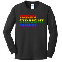 Token Straight Friend Rainbow Colors Kids Long Sleeve Shirt