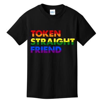 Token Straight Friend Rainbow Colors Kids T-Shirt