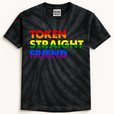 Token Straight Friend Rainbow Colors Kids Tie-Dye T-Shirt