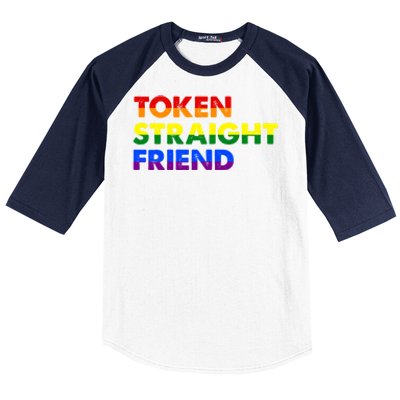 Token Straight Friend Rainbow Colors Baseball Sleeve Shirt