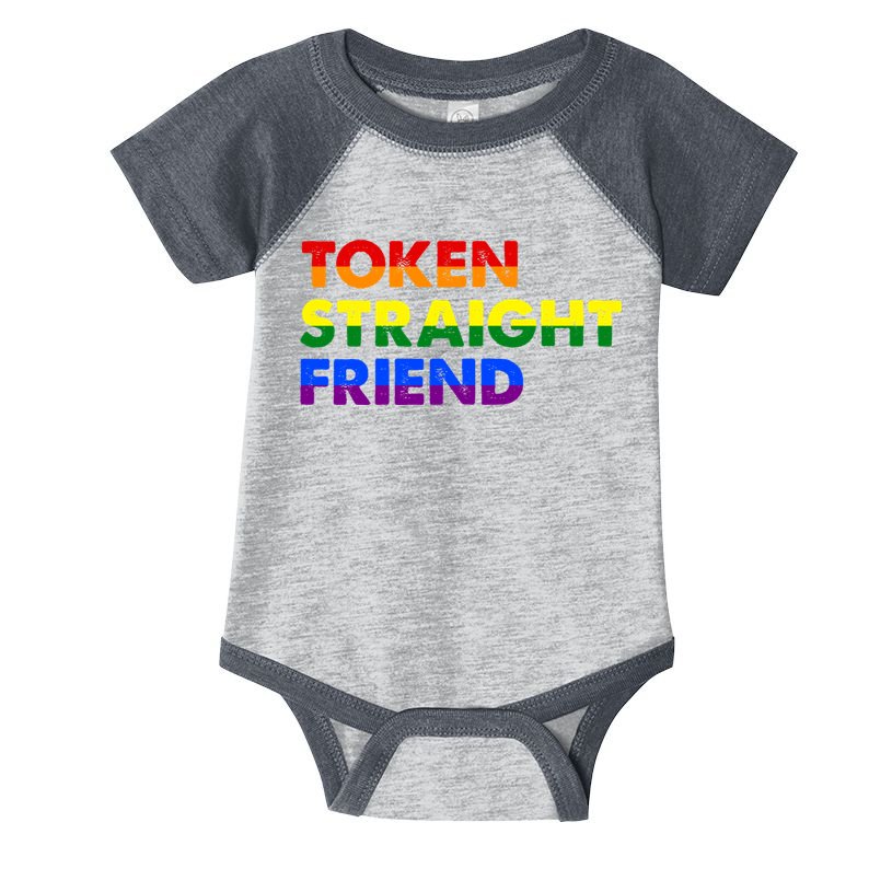 Token Straight Friend Rainbow Colors Infant Baby Jersey Bodysuit