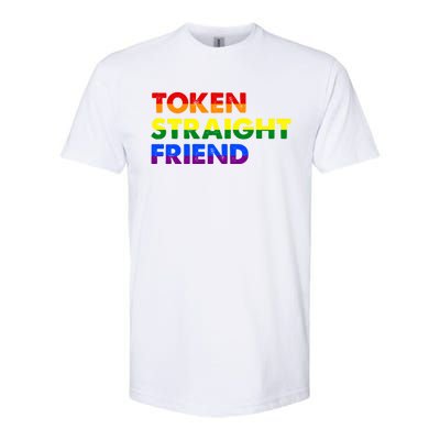 Token Straight Friend Rainbow Colors Softstyle CVC T-Shirt