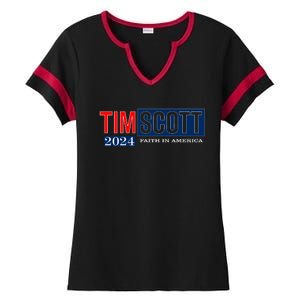 Tim Scott For President 2024 Campaign Ladies Halftime Notch Neck Tee