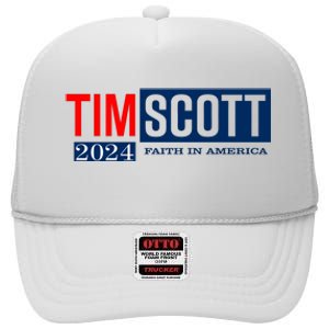 Tim Scott For President 2024 Campaign High Crown Mesh Back Trucker Hat