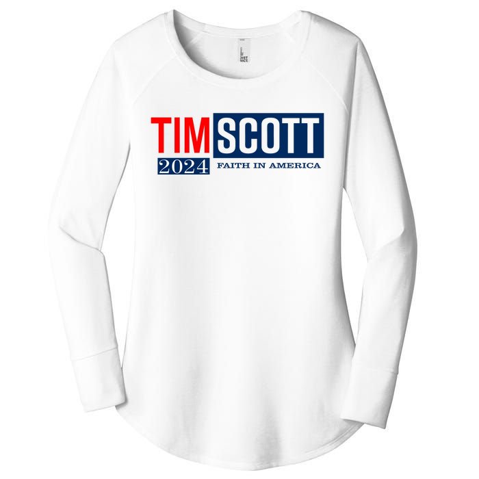 Tim Scott For President 2024 Campaign Women's Perfect Tri Tunic Long Sleeve Shirt