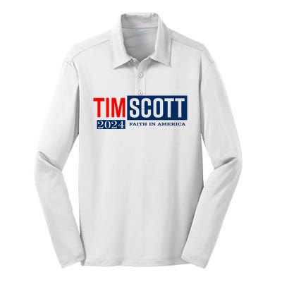 Tim Scott For President 2024 Campaign Silk Touch Performance Long Sleeve Polo