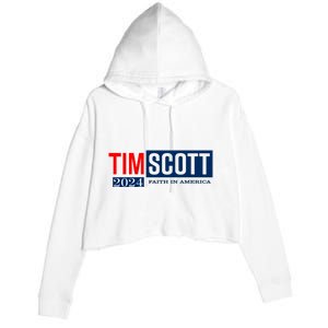 Tim Scott For President 2024 Campaign Crop Fleece Hoodie