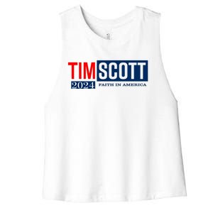 Tim Scott For President 2024 Campaign Women's Racerback Cropped Tank