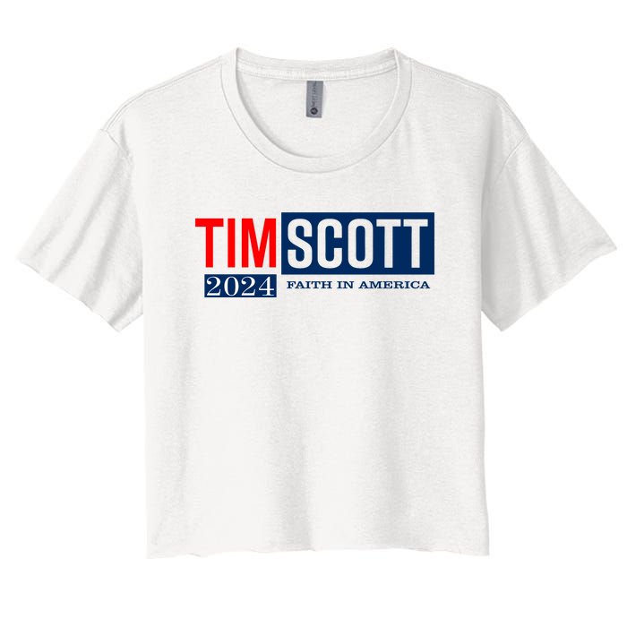 Tim Scott For President 2024 Campaign Women's Crop Top Tee