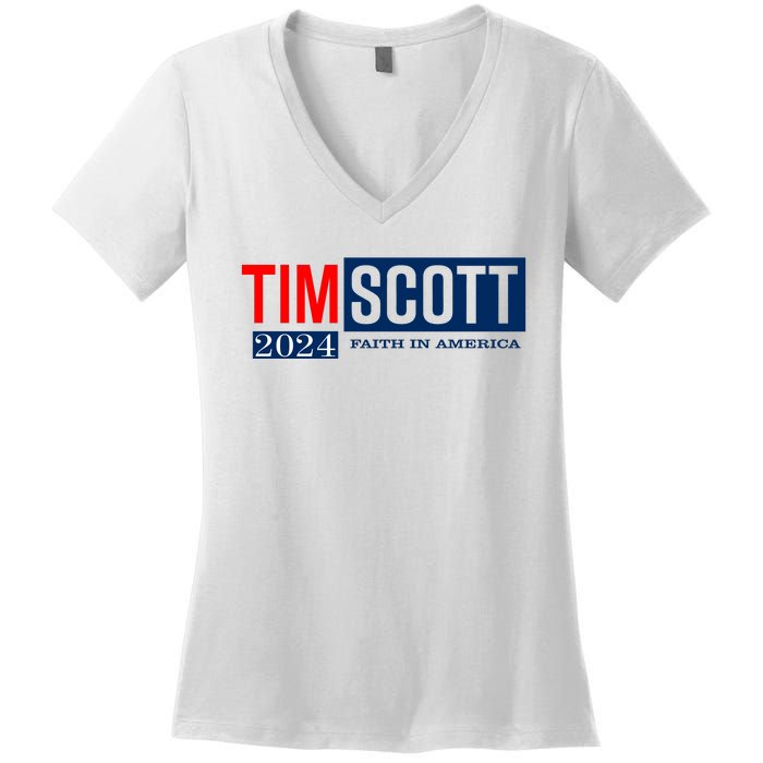 Tim Scott For President 2024 Campaign Women's V-Neck T-Shirt