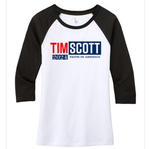 Tim Scott For President 2024 Campaign Women's Tri-Blend 3/4-Sleeve Raglan Shirt