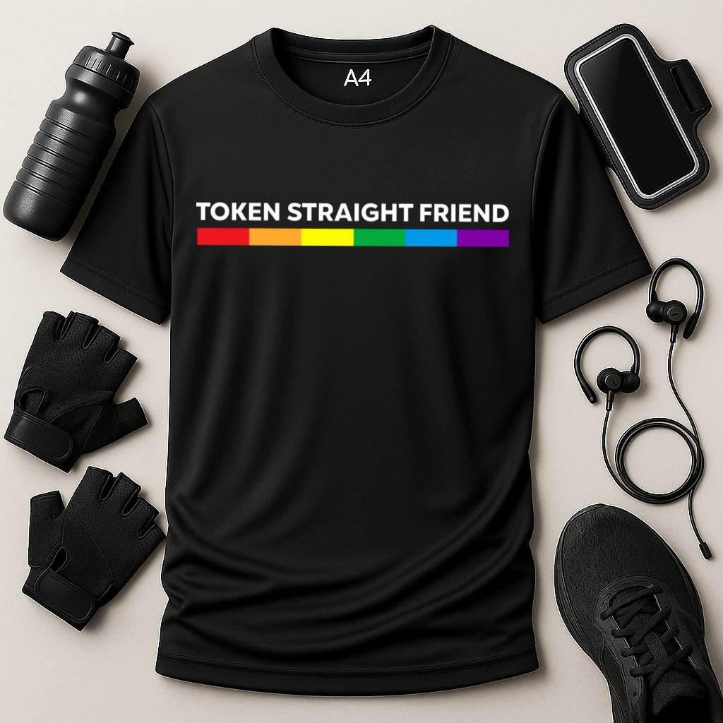 Token Straight Friend Rainbow Colors Performance Shirt