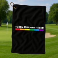 Token Straight Friend Rainbow Colors Golf Towel