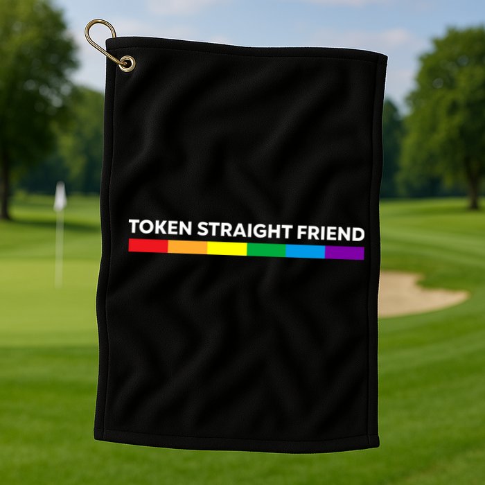 Token Straight Friend Rainbow Colors Golf Towel