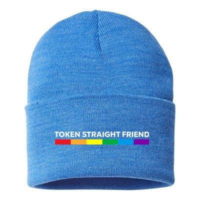 Token Straight Friend Rainbow Colors Sustainable Knit Beanie