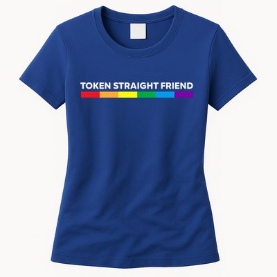 Token Straight Friend Rainbow Colors Womens T-Shirt