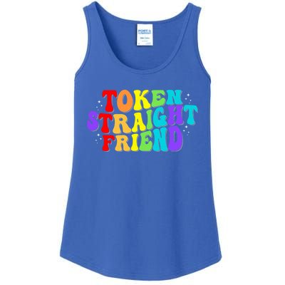 Token Straight Friend Rainbow Colors Ladies Essential Tank