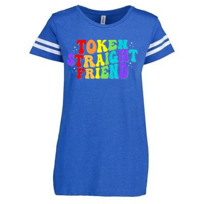 Token Straight Friend Rainbow Colors Enza Ladies Jersey Football T-Shirt