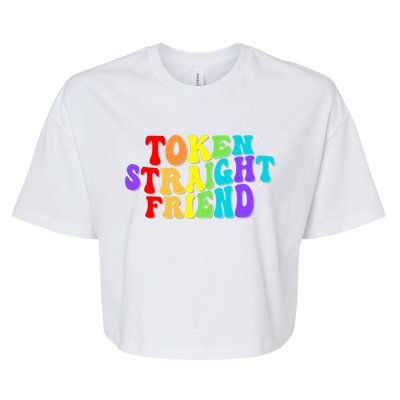 Token Straight Friend Rainbow Colors Bella+Canvas Jersey Crop Tee