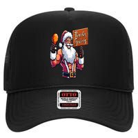 Thanksgiving Santa Funny High Crown Mesh Back Trucker Hat