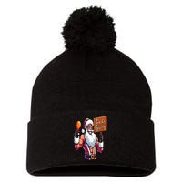 Thanksgiving Santa Funny Pom Pom 12in Knit Beanie